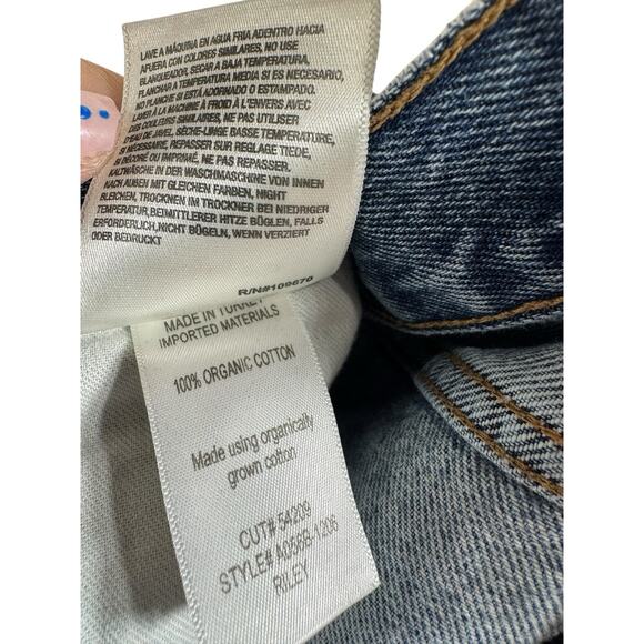 Agolde Jeans Womens 30 (34x30) Blue 90s Pinch Waist High Rise Distressed Hemmed - Picture 6 of 11